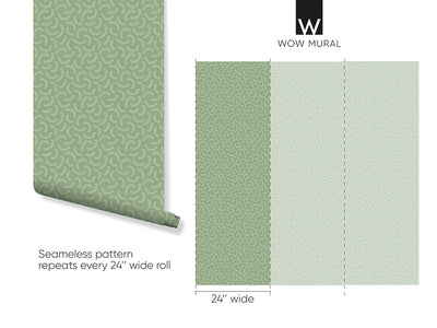 Abstract Green Strokes Self Adhesive Wallpaper W042