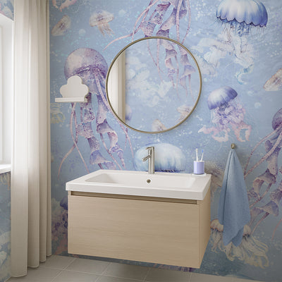 Blue Purple Jellyfish Wall Mural SM062
