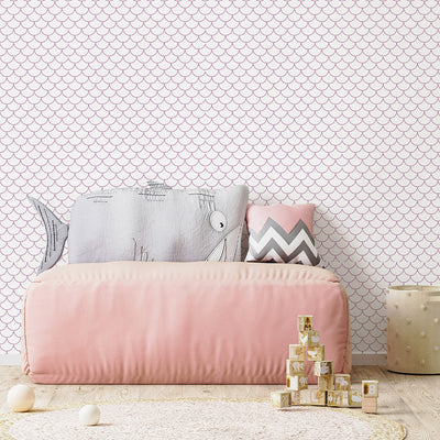 Lilac Pink Fish Scales Wallpaper S096