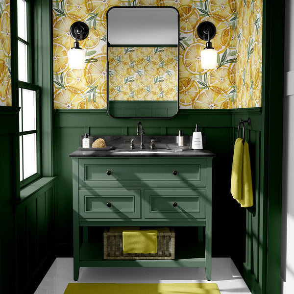 Watercolor Yellow Lemons Wallpaper CC232 - CostaCover-Peel and stick Removable Wallpaper---