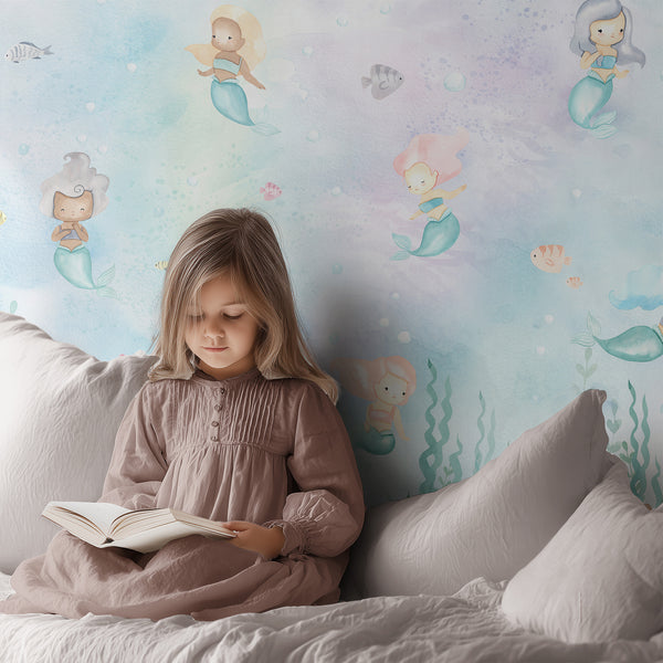 Mermaid Nursery Wall Mural LM007