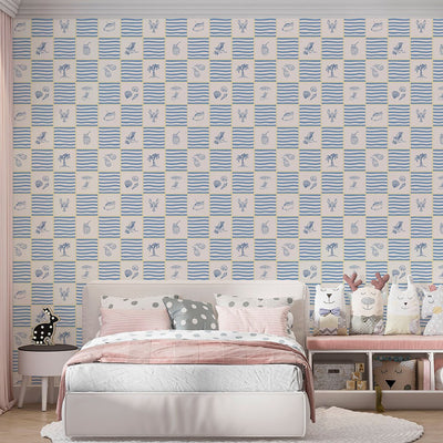 Blue Tropical Beach Wallpaper A085 - CostaCover-Peel and stick Removable Wallpaper-abstract wall art-abstract wallpaper