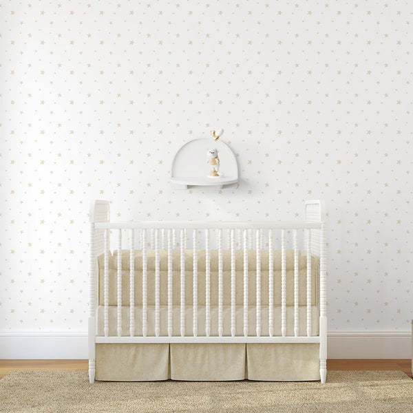 Beige Stars Wallpaper S114 - CostaCover - Peel and stick Removable Wallpaper - Abstract - abstract wall art - abstract wallpaper