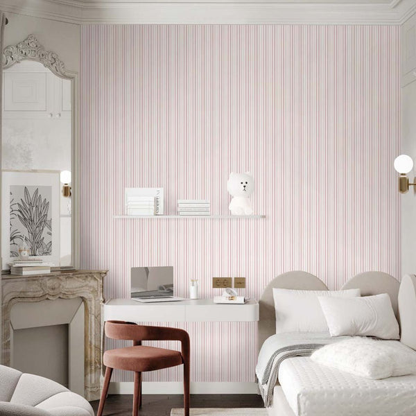 Pastel Pink Stripes Wallpaper S002 - CostaCover - Peel and stick Removable Wallpaper - Abstract - abstract lines - abstract wall art