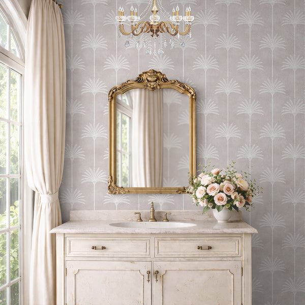 Blush Beige Palm Tree Wallpaper L008