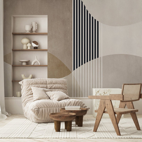 Geometric Abstract Brown Beige Wall Mural AM018 - CostaCover - Peel and stick Removable Wallpaper - about walls - Abstract - abstract arches