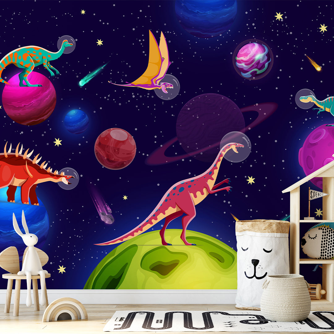 Dinosaurs in Space Wall Mural SM096