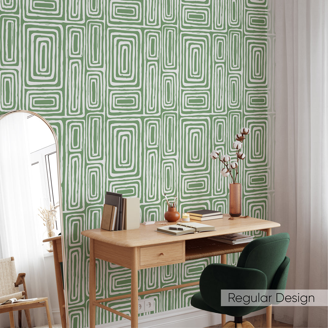 Green Hazelnut Maze Self Adhesive Wallpaper W037
