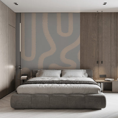 Gray & Brown Lines Wall Mural AM042