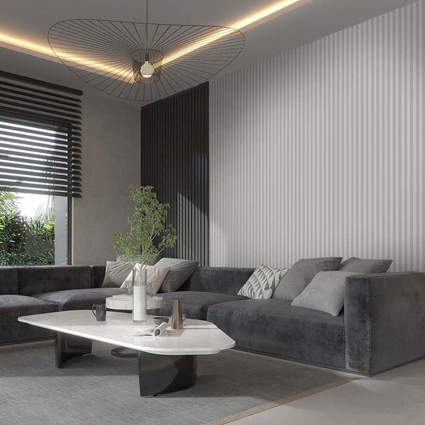 Gray Vertical Stripes Wallpaper S016 - CostaCover-Peel and stick Removable Wallpaper-Abstract-abstract lines-abstract mural