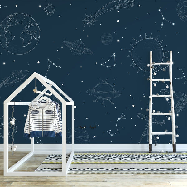 Galaxy Starry Night Wall Mural WM044 - CostaCover - Peel and stick Removable Wallpaper - abstract wallpaper - accent wallpaper - adhesive wallpaper