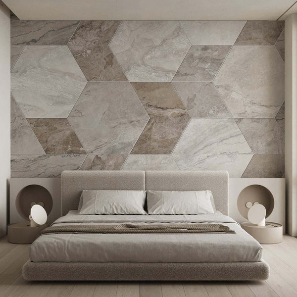 Marble Honeycomb Wall Mural AM105 - CostaCover - Peel and stick Removable Wallpaper - abstract marble - abstract wallpaper - accent wallpaper