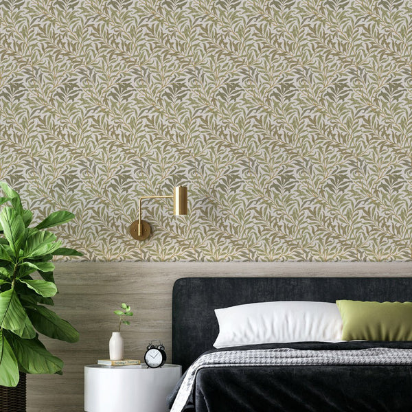 Green Willow Bough by Morris Wallpaper W090 - CostaCover - Peel and stick Removable Wallpaper - abstract wall art - abstract wallpaper - accent wallpaper