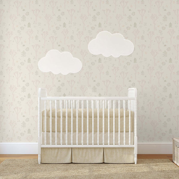 Beige Brown Tree Forest Wallpaper S049 - CostaCover - Peel and stick Removable Wallpaper - abstract forest - abstract wall art - abstract wallpaper