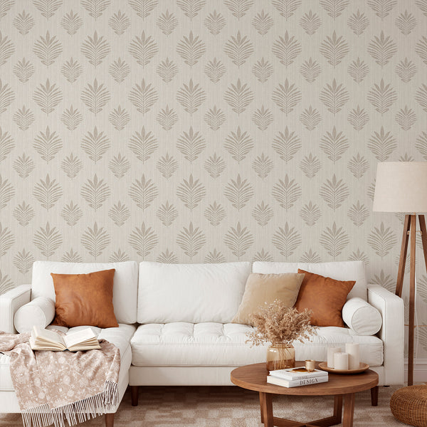 Neutral Leaf Wallpaper L027