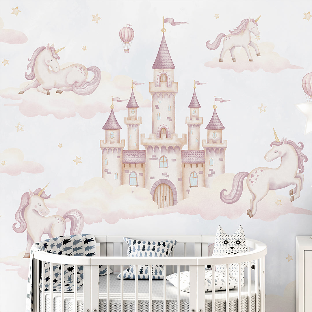 Airy Kingdom & Unicorns Wall Mural AM135