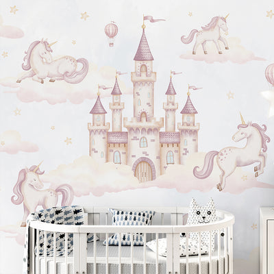 Airy Kingdom & Unicorns Wall Mural AM135