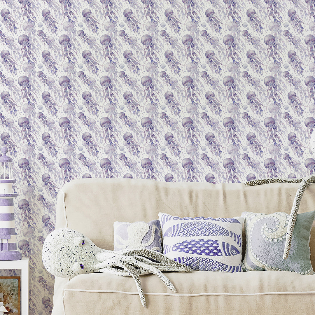 Purple Tiny Jellyfish Wallpaper S089