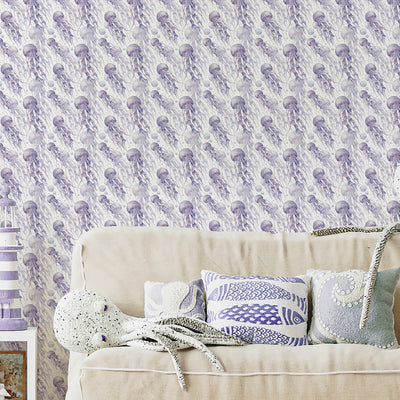 Purple Tiny Jellyfish Wallpaper S089