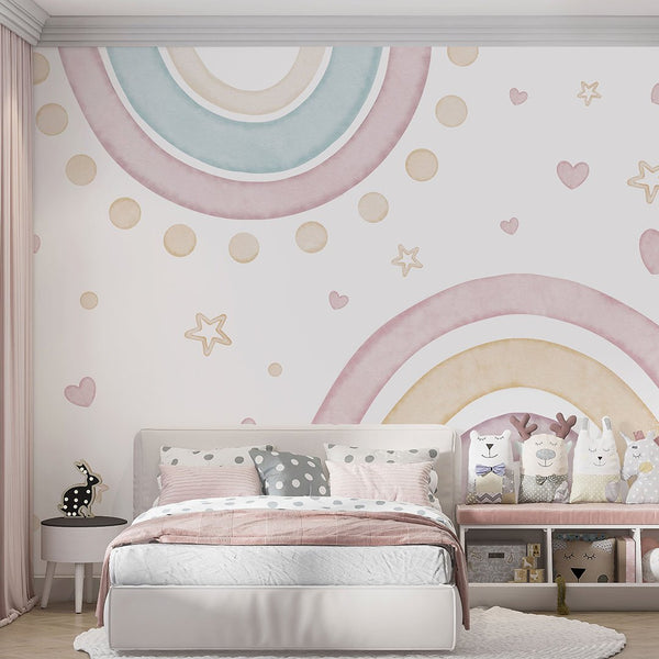 Magical Rainbows Wall Mural AM130 - CostaCover-Peel and stick Removable Wallpaper-accent wallpaper-adhesive wallpaper-baby bedroom