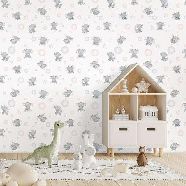 Elephant Nursery Wallpaper L139