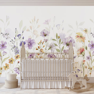 Purple Wildflower Wall Mural WM102