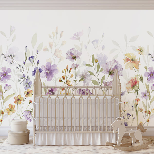 Purple Wildflower Wall Mural WM102