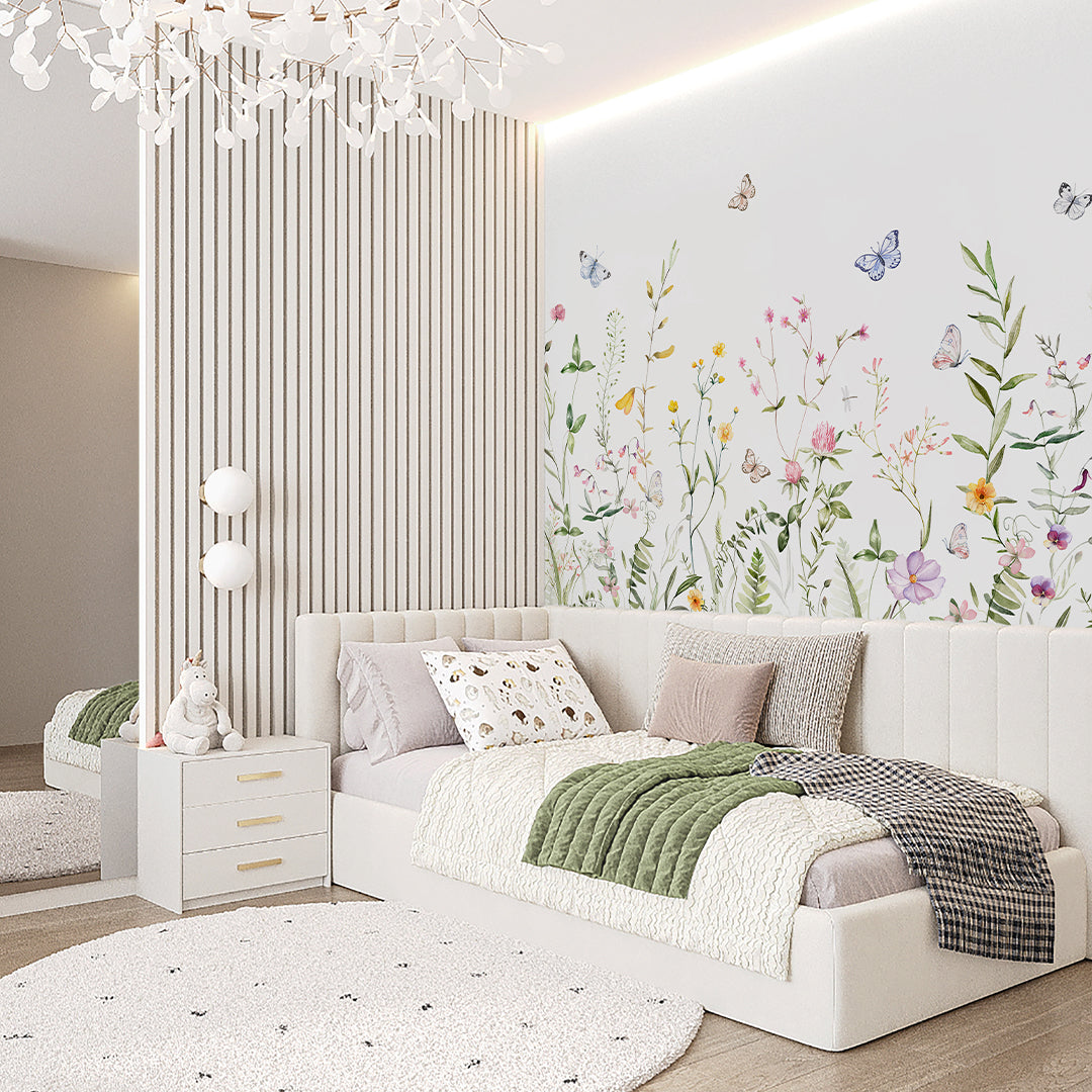 Colored Wildflowers Field Wall Mural SM043