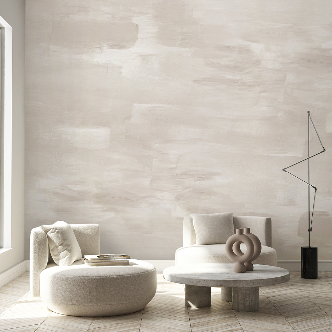 Beige Brush Strokes Wall Mural CCM190