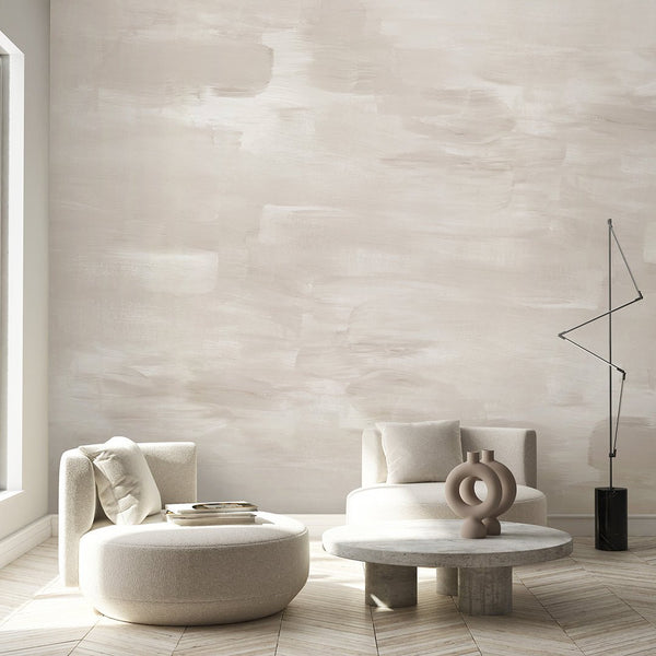 Beige Brush Strokes Wall Mural CCM190 - CostaCover - Peel and stick Removable Wallpaper - Abstract - Abstract Labyrinth Lines - abstract lines