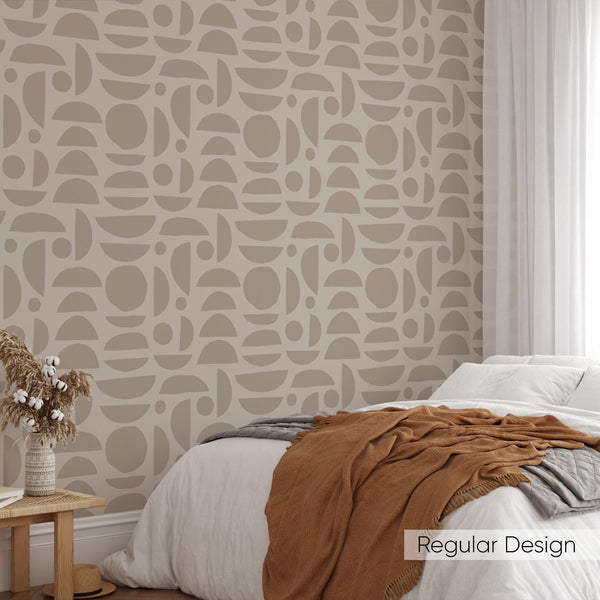 Brown & Beige Stones Wallpaper W031 - CostaCover - Peel and stick Removable Wallpaper - Abstract - abstract lines - abstract wall art