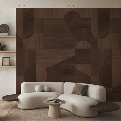 Dark Walnut Wood Texture Wall Mural AM098