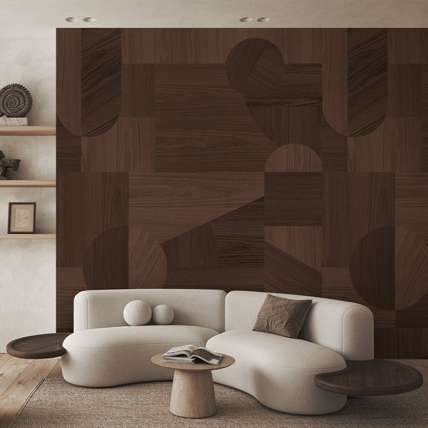 Dark Walnut Wood Texture Wall Mural AM098 - CostaCover - Peel and stick Removable Wallpaper - about walls - Abstract - abstract floral