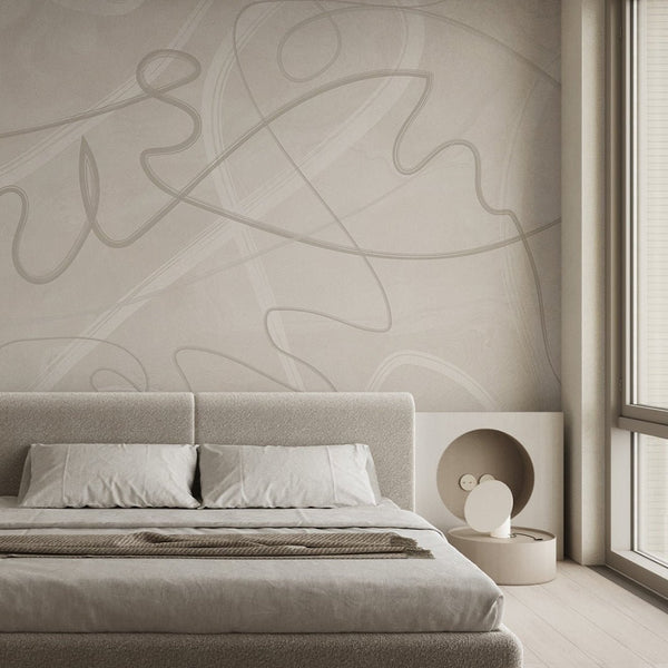Nude Lines Wall Mural AM005 - CostaCover - Peel and stick Removable Wallpaper - about walls - Abstract - Abstract Labyrinth Lines