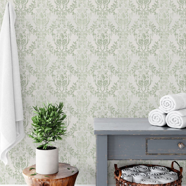 Victorian Rococo wallpaper offering ornate detail and a classic texture for dining or living rooms.