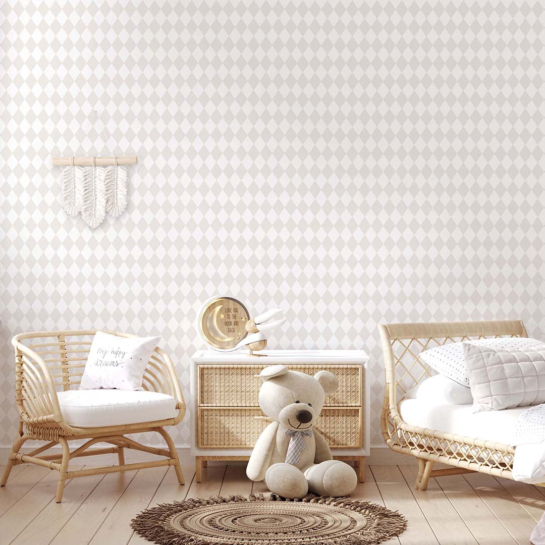 Pastel Beige Rhombus Wallpaper S028