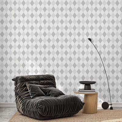 Two Color Gray Rhombus Wallpaper S024