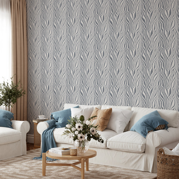 Abstract Blue Zebra Grasscloth Wallpaper CG019 - CostaCover - Traditional Wallpaper - Abstract - abstract floral - Abstract Labyrinth Lines