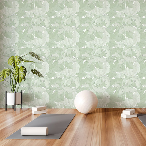 Green Acanthus by Morris Wallpaper W119 - CostaCover - Peel and stick Removable Wallpaper - abstract floral - abstract wallpaper - accent wallpaper
