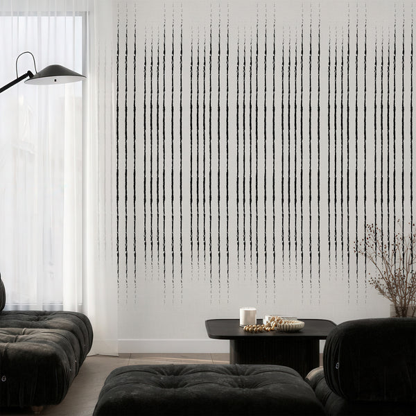 Black Vertical Stripes Wall Mural AM199