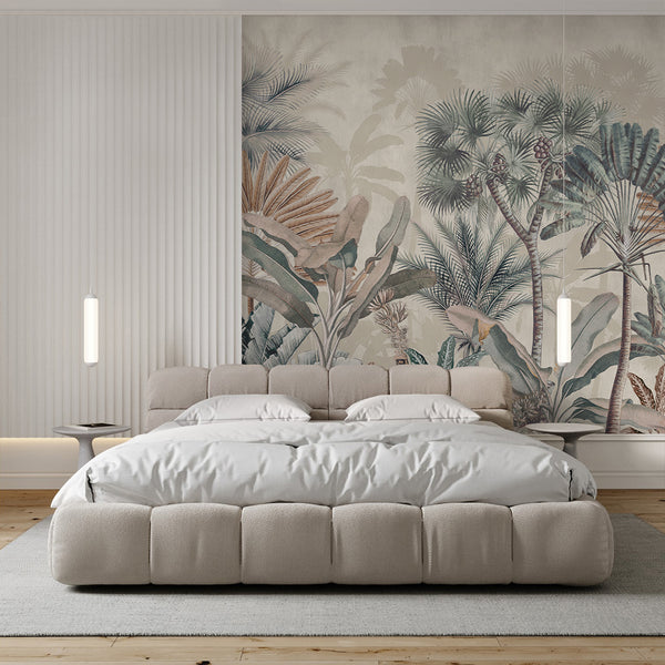 Beige Tropical Palm Tree Wall Mural AM182