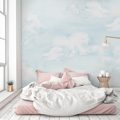 Watercolor Light Blue Sky Wall Mural CCM105