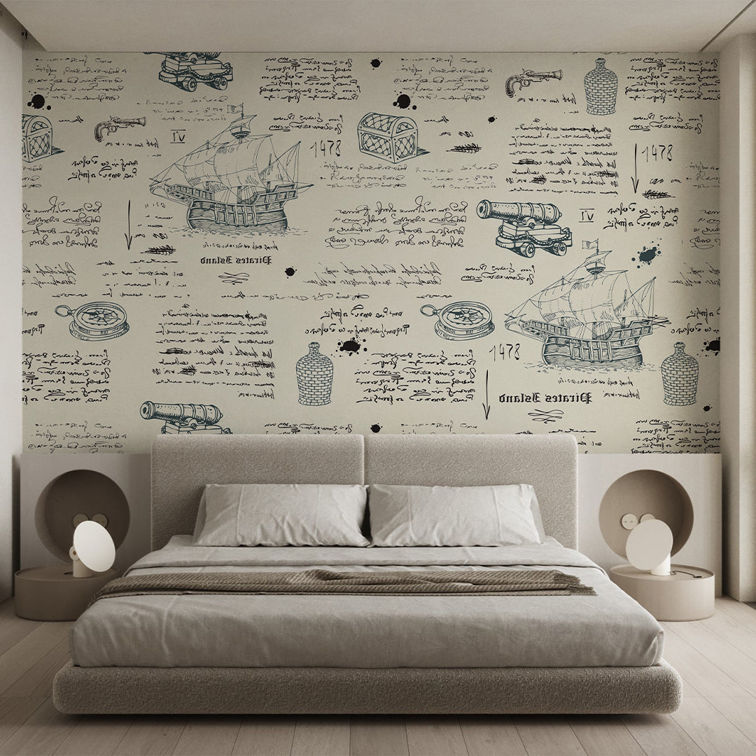 Maritime Sketch Wall Mural AM166