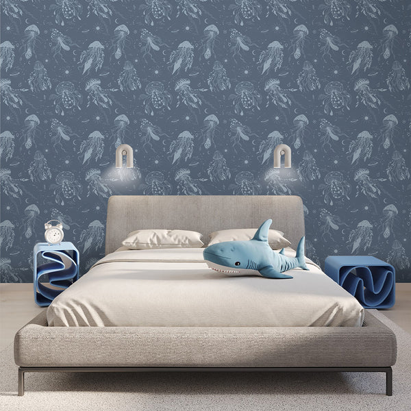 Blue Celestial Jellyfish Wallpaper A118