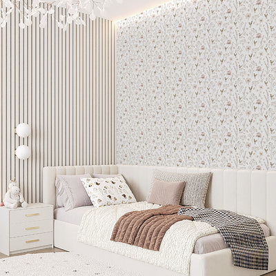 Neutral Floral Wallpaper S065