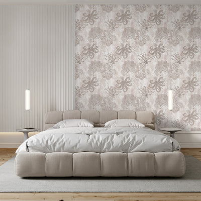 Beige Coral Reef Wallpaper A117
