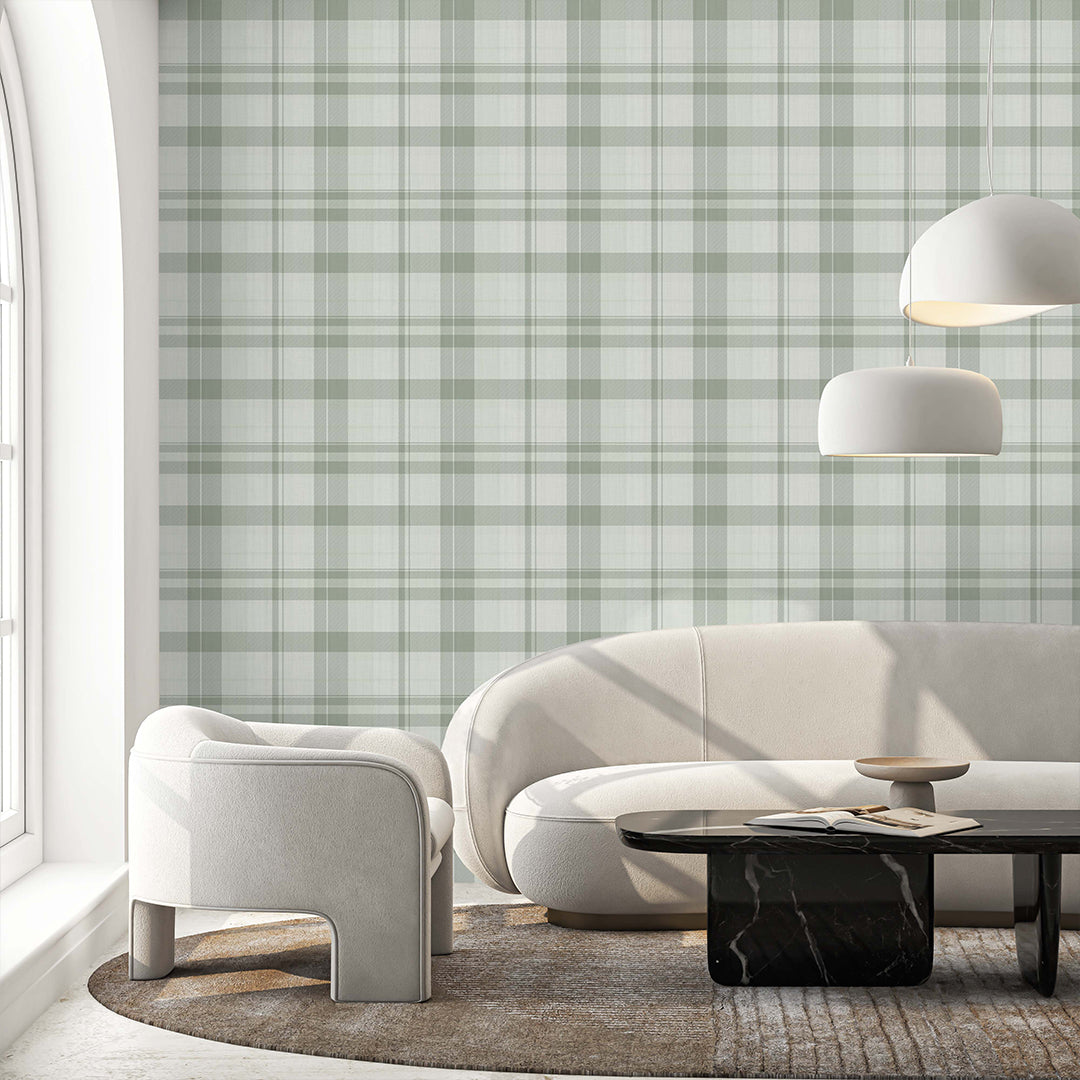 Green Plaid Wallpaper S010