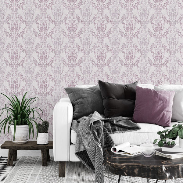 Pink Rococo Wallpaper W101 - CostaCover - Peel and stick Removable Wallpaper - abstract wall art - abstract wallpaper - accent wallpaper