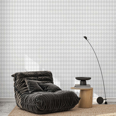 Pastel Gray Rhombus Wallpaper S029