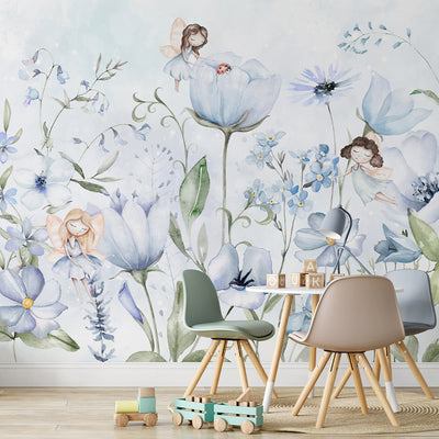 Cute Blue Flower Fairy Wall Mural SM054